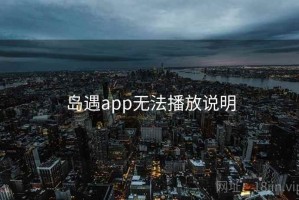 岛遇app无法播放说明