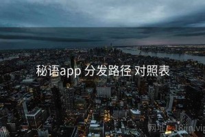 秘语app 分发路径 对照表