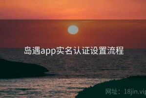 岛遇app实名认证设置流程