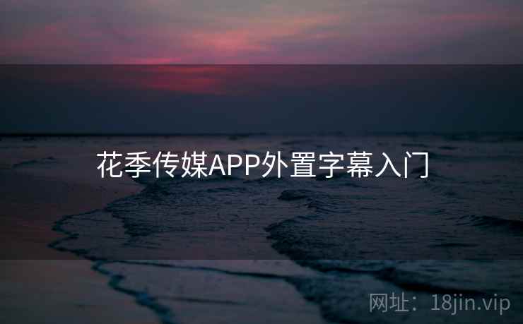 花季传媒APP外置字幕入门 花季传媒APP外置字幕入门